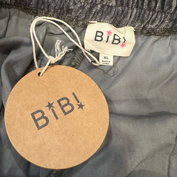 Bibi Pleated Velvet Pants Size XL Seal Grey Side Pockets Belted Waistband - Picture 8 of 14